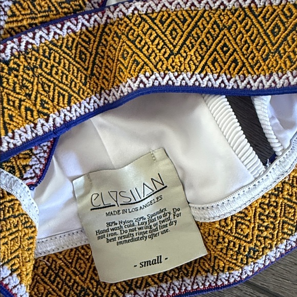 Elysiian Bikini Top Size small White Blue Gold - Picture 5 of 5